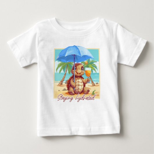 T-shirt Pour Bébé Hydrated turtle (Devant)