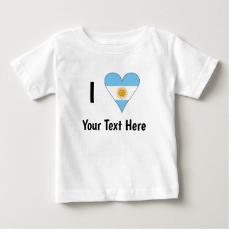 T-shirt Pour Bébé I (Argentine Flag Heart LOVE) Your Text