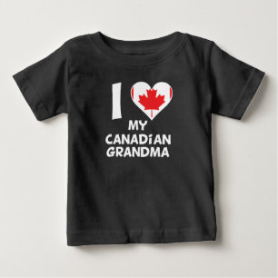 T-shirt Pour Bébé I coeur ma grand-maman canadienne