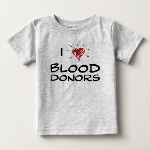 T-shirt Pour Bébé I donneurs de sang de coeur