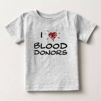 T-shirt Pour Bébé I donneurs de sang de coeur