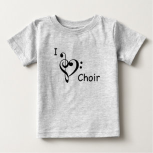 T-shirt Pour Bébé I Heart Love Choir Music Singer Vocalist
