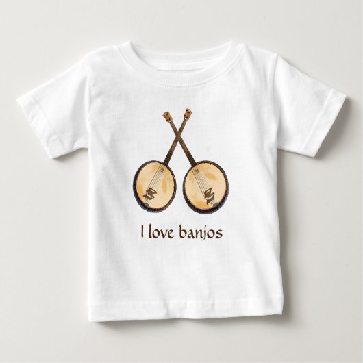 T-shirt Pour Bébé I Love Banjo Music Instruments (Devant)