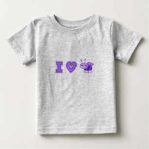 T-shirt Pour Bébé "I Love Boys" Baby Creeper à Nat'l /Purple