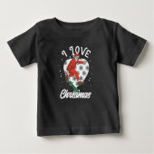 T-shirt Pour Bébé I Love Christmas Snowboard Santa Claus Funny (Devant)