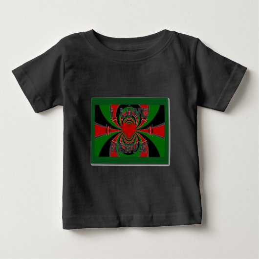 T-shirt Pour Bébé I Love Heart Kenya : Dynamic Flag Art (Devant)