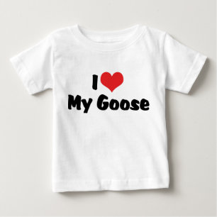 T-shirt Pour Bébé I Love Heart My Goose - Oiseau Amoureux