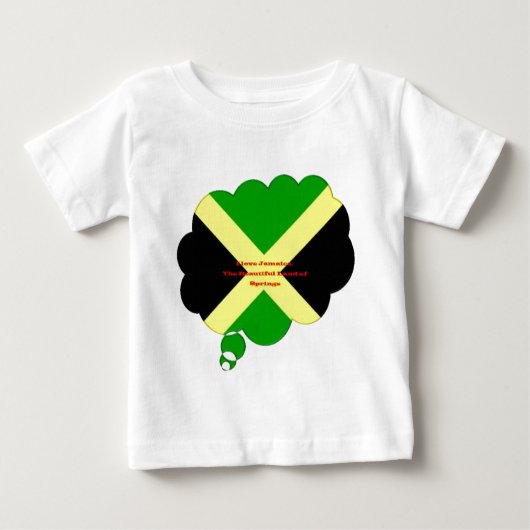 T-shirt Pour Bébé I Love Jamaica Text on Flag Art Print (Devant)
