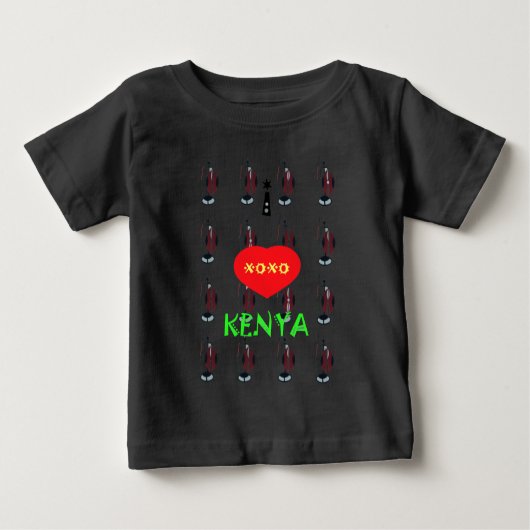 T-shirt Pour Bébé I Love Kenya Massai Art Print (Devant)