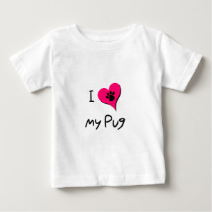 T-shirt Pour Bébé I Love My Black Carlin Empreinte de patte sur le c