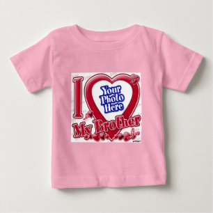 T-shirt Pour Bébé I Love My Brother coeur rouge - photo