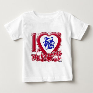 T-shirt Pour Bébé I Love My Cousins coeur rouge - photo