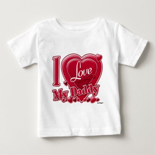T-shirt Pour Bébé I Love My Daddy rouge - coeur (Devant)