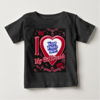 I Love My Girlfriend Photo Coeurs rouges Noir