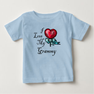 T-shirt Pour Bébé I Love My Grammy Heart Lollipop