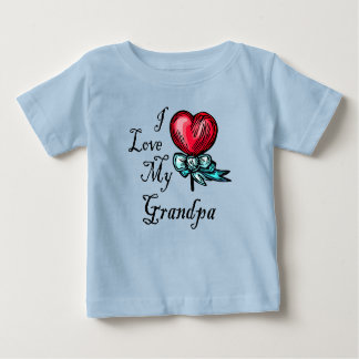 T-shirt Pour Bébé I Love My Grandpa Heart Lollipop