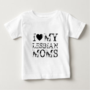 T-shirt Pour Bébé I Love my lesbian Moms Lesbian Pride
