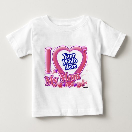 T-shirt Pour Bébé I Love My Mom rose/violet - photo (Devant)