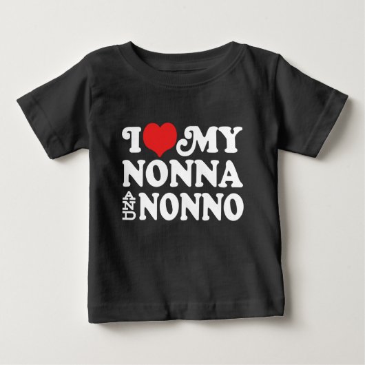 T-shirt Pour Bébé I Love My Nonna and Nonno (Devant)