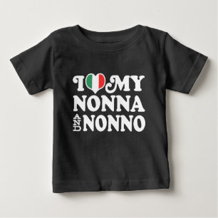 T-shirt Pour Bébé I Love My Nonna and Nonno