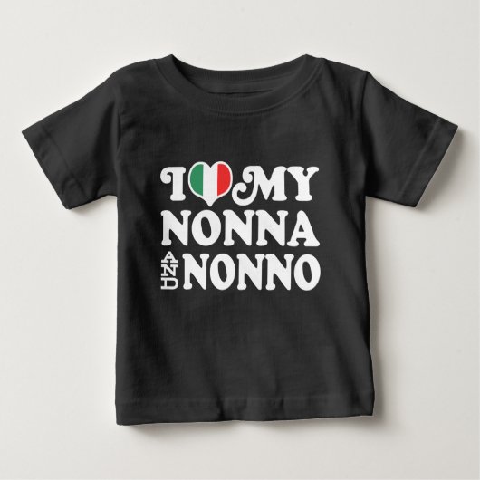T-shirt Pour Bébé I Love My Nonna and Nonno (Devant)