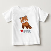 T-shirt Pour Bébé I Love Red Pandas - Panda rouge caricature (Devant)