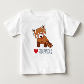T-shirt Pour Bébé I Love Red Pandas - Panda rouge caricature
