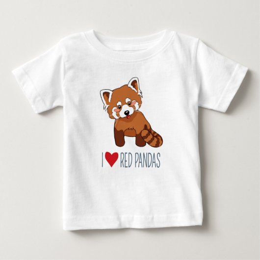 T-shirt Pour Bébé I Love Red Pandas - Panda rouge caricature (Devant)