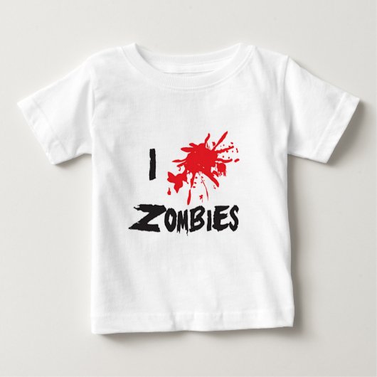 T-shirt Pour Bébé I Love Zombie (Devant)