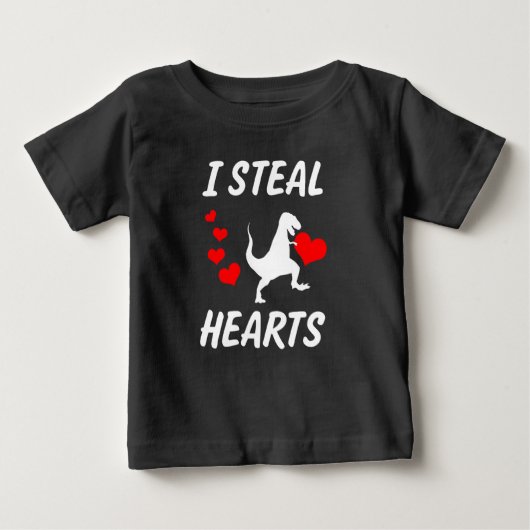 T-shirt Pour Bébé I Steal Hearts drôles garçons Dinosaur Saint Valen (Devant)