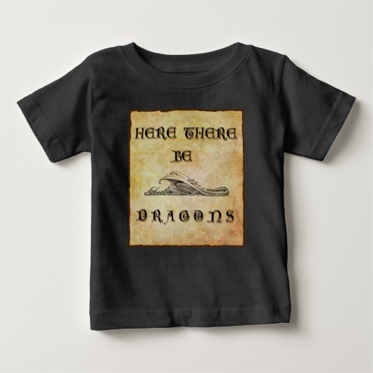 T-shirt Pour Bébé Ici Il Y A Des Dragons (Devant)
