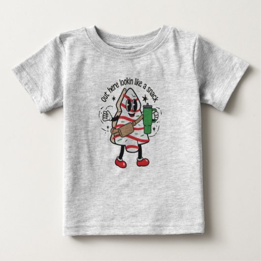 T-shirt Pour Bébé Ici, On Dirait Un Snack Gâteau De Noël (Devant)