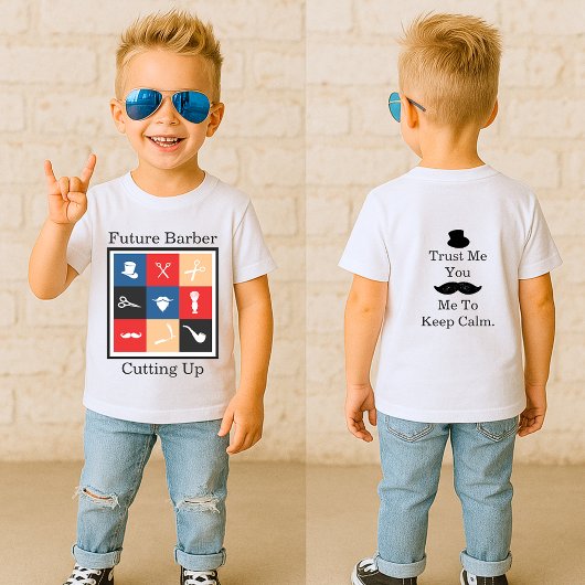 T-shirt Pour Bébé Icône de barbier mignon et emblématique
