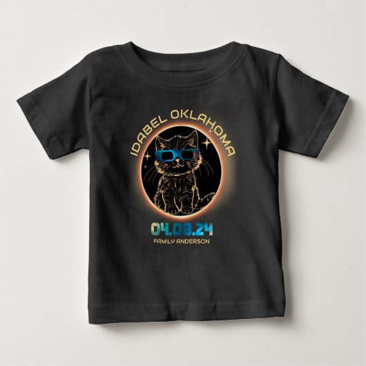 T-shirt Pour Bébé Idabel Oklahoma Total Solar Eclipse 2024 Amoureux  (Devant)