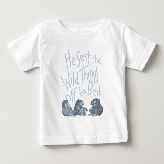 T-shirt Pour Bébé Il a envoyé des choses sauvages au lit - Bleu (Devant)