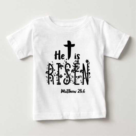 T-shirt Pour Bébé Il est écriture sainte levée de Pâques (Devant)