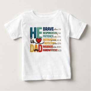 T-shirt Pour Bébé Il est Papa Valeurs Chrétiennes de l'Écriture
