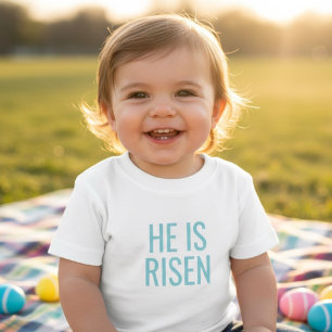 T-shirt Pour Bébé Il Est Ressuscité Pâques Enfant Chrétien