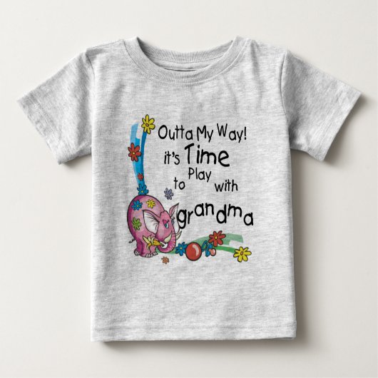 T-shirt Pour Bébé Il est temps de jouer avec grand-mère (Devant)