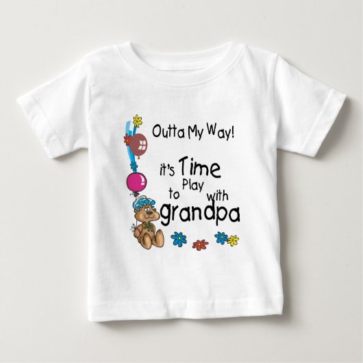 T-shirt Pour Bébé Il est temps de jouer avec grand-père (Devant)
