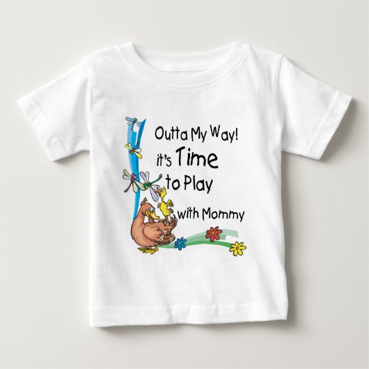 T-shirt Pour Bébé Il est temps de jouer avec maman (Devant)