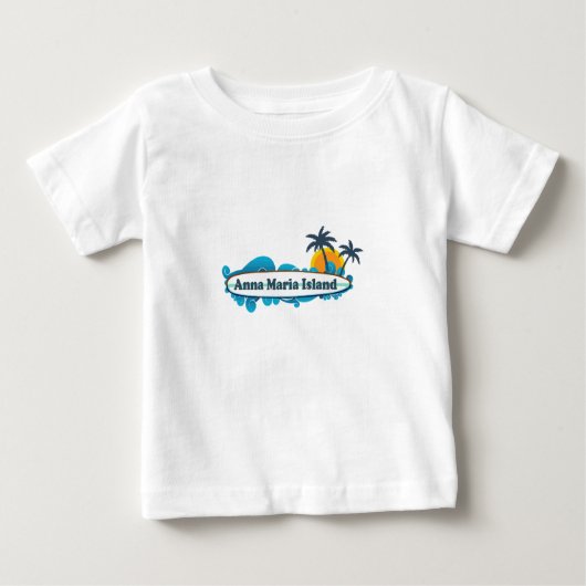 T-shirt Pour Bébé Île d'Anna Maria - conception de surf (Devant)