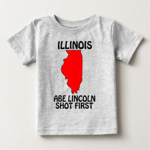 T-shirt Pour Bébé Illinois - Abe Lincoln a tiré le premier