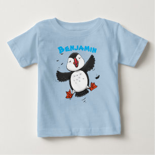 T-shirt Pour Bébé Illustration adorable, joyeuse, de pouffin volant