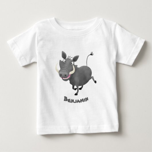 T-shirt Pour Bébé Illustration amusante d'un cochon de phacochère af (Devant)