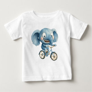 T-shirt Pour Bébé Illustration animale, éléphant de dessin animé