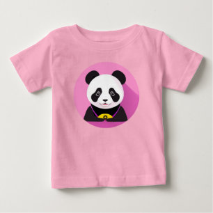 T-shirt Pour Bébé Illustration colorée de panda de dessin animé