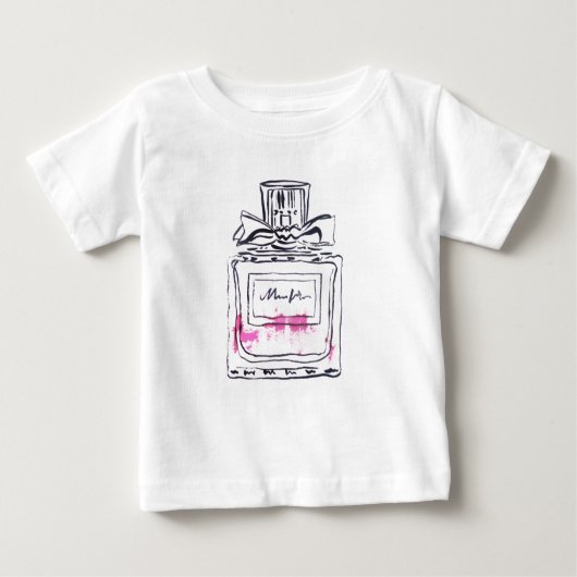 T-shirt Pour Bébé Illustration d'aquarelle de mode de la bouteille d (Devant)