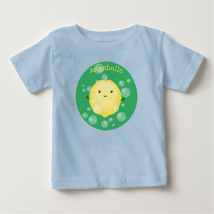T-shirt Pour Bébé Illustration de bulles de caricatures de citron mo