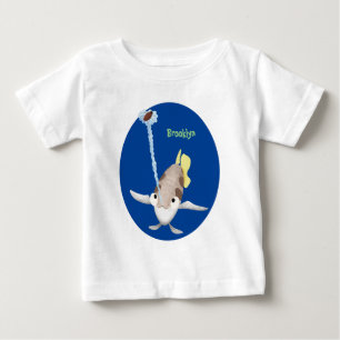 T-shirt Pour Bébé Illustration de cartoon de poisson-archer mignon 